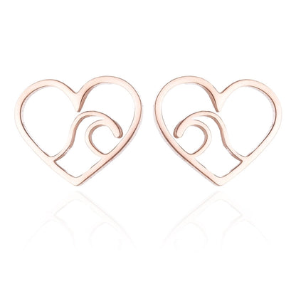 Minimalist Christmas Tree Heart Shape Elk Stainless Steel Plating Hollow Out Ear Studs 1 Pair