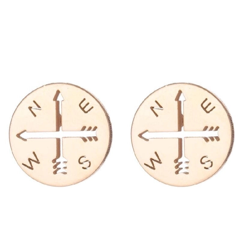 1 Pair Halloween Fashion Smile Face Star Skull Plating Hollow Out Stainless Steel Ear Studs