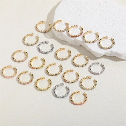 Cute Vintage Style Minimalist Devil's Eye Copper Enamel Plating Inlay Zircon 14k Gold Plated White Gold Plated Open Rings