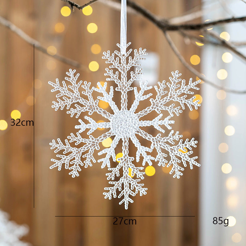 2 Pieces Christmas Snowflakes Christmas Tree Snowflakes Acrylic Transparent Snowflakes Gold Snowflakes Window Decoration Hanging Ornaments