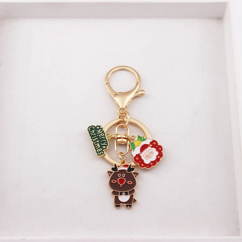 Cartoon Style Santa Claus Snowflake Zinc Alloy Christmas Unisex Keychain