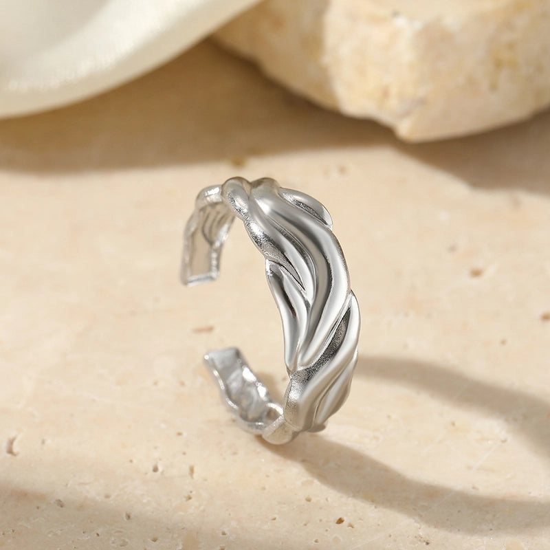 Minimalist Classic Style Solid Color 304 Stainless Steel Plating Rings