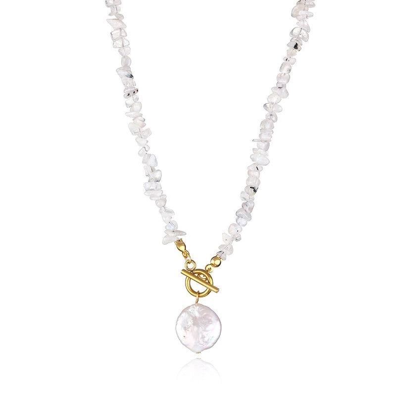 Casual Irregular Freshwater Pearl Gravel Pendant Necklace In Bulk