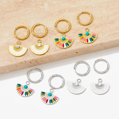 1 Pair Casual Color Block Plating 304 Stainless Steel 16K Gold Plated White Gold Plated Gold Plated Drop Earrings