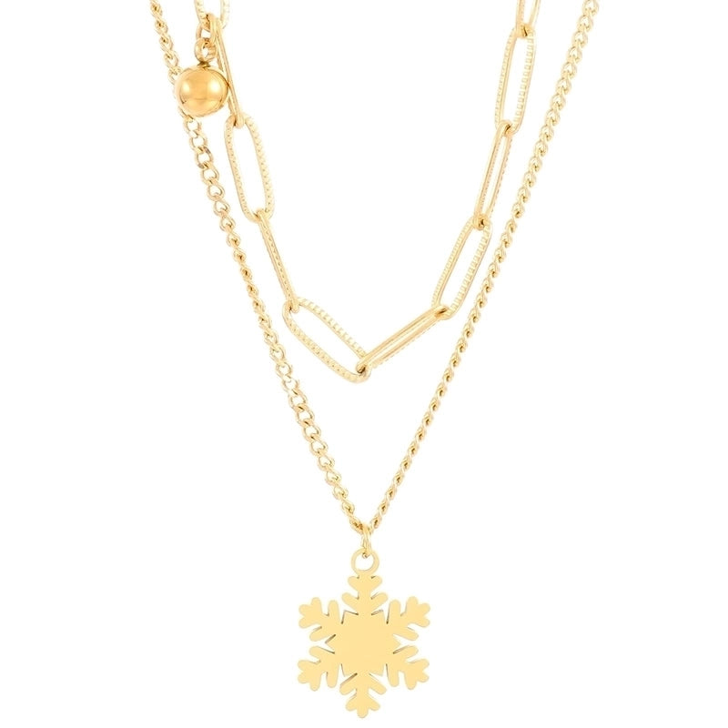 Vacation Snowflake Titanium Steel 18K Gold Plated Plating Bracelets Earrings Necklace