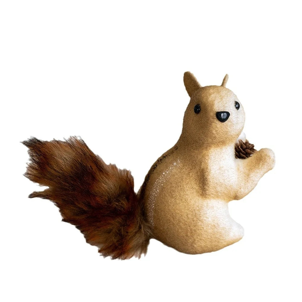 2 Pieces Korean Squirrel Christmas Decoration Real Squirrel Pendant Christmas Tree Pendant Ornament