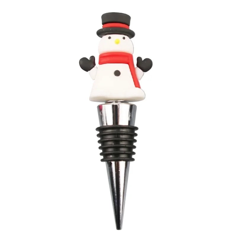 Christmas Cute Cartoon PVC Aluminium Alloy Wine Stopper 1 Piece