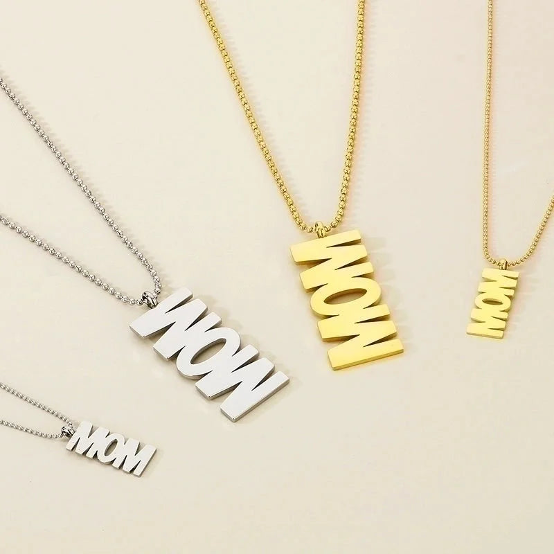 Stainless Steel 18K Gold Plated Minimalist Letter Pendant Necklace