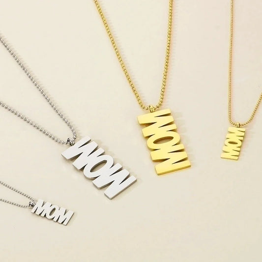 Stainless Steel 18K Gold Plated Minimalist Letter Pendant Necklace