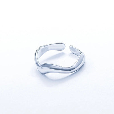 Minimalist Heart Shape Titanium Steel Open Rings