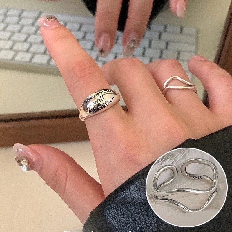 Hip-hop Streetwear Geometric Copper Open Ring