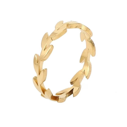 Minimalist Leaves Stainless Steel Polishing Rings 1 Piece