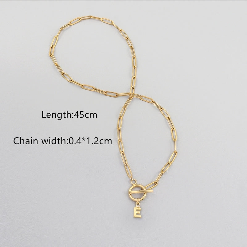 Elegant Minimalist Classic Style Letter 201 Stainless Steel 304 Stainless Steel Artificial Crystal Stainless Steel Necklaces
