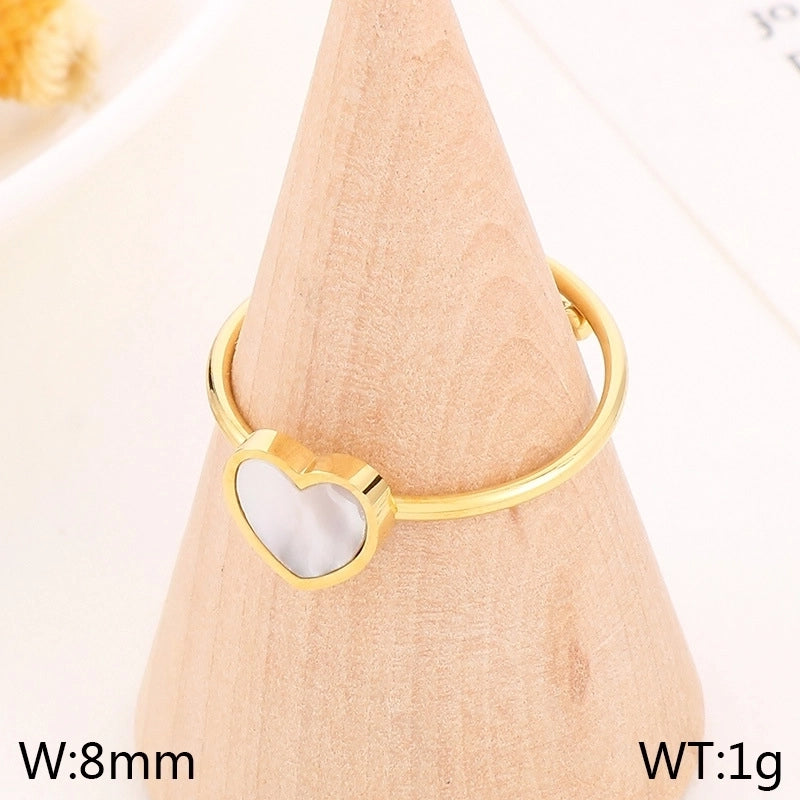 Vintage Style Heart Shape Bow Knot 304 Stainless Steel 18K Gold Plated Open Rings