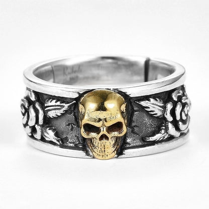 Retro Skull Alloy Plating Halloween Unisex Open Rings