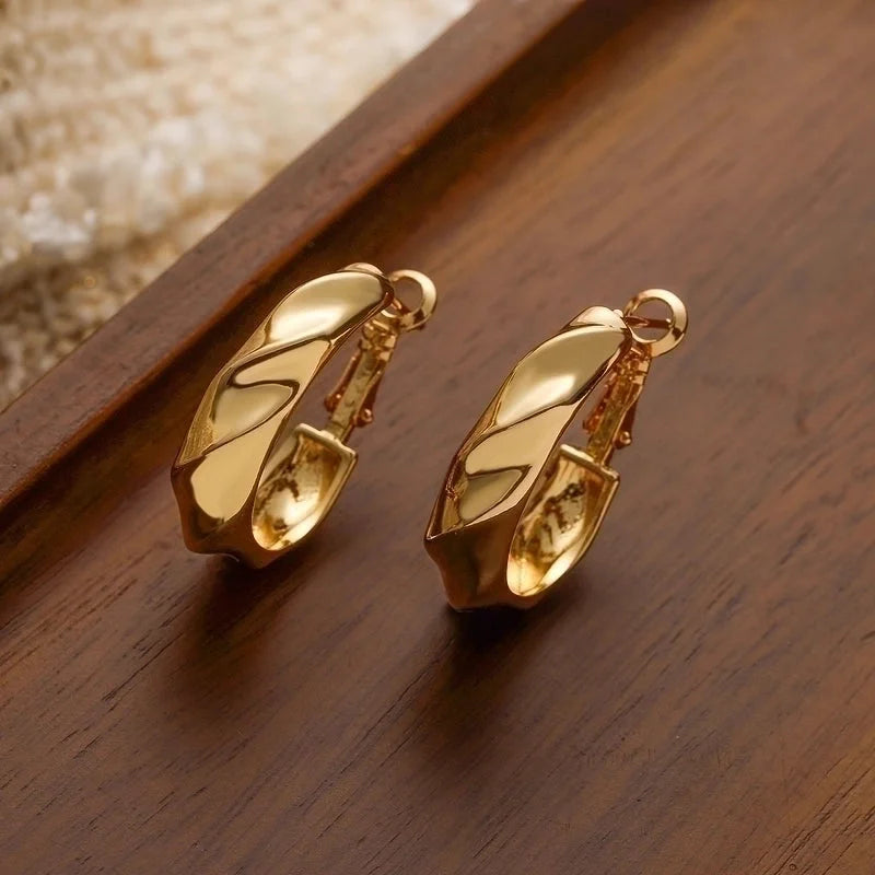 1 Pair Minimalist Geometric Plating Copper 18k Gold Plated Earrings