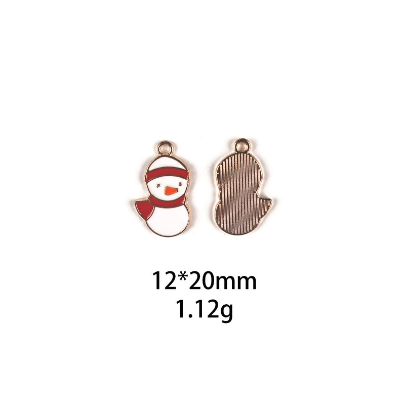 10 PCS/Package Zinc Alloy Christmas Tree Santa Claus Christmas Socks Pendant Jewelry Accessories