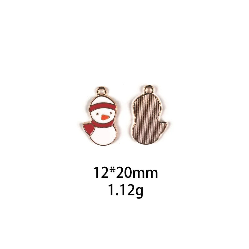10 PCS/Package Zinc Alloy Christmas Tree Santa Claus Christmas Socks Pendant Jewelry Accessories