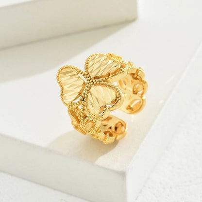 Copper Minimalist Classic Style Solid Color Open Rings