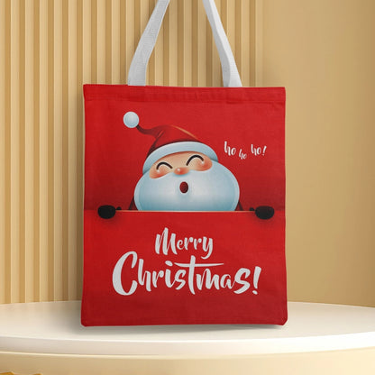 Christmas Unisex Polyester Christmas House Christmas Tree Santa Claus Cute Square Open Handbag