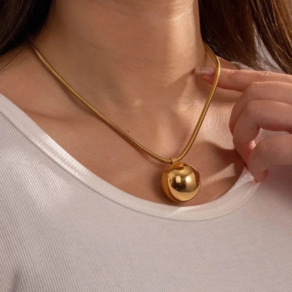 Minimalist Round 304 Stainless Steel Plating Pendant Necklace