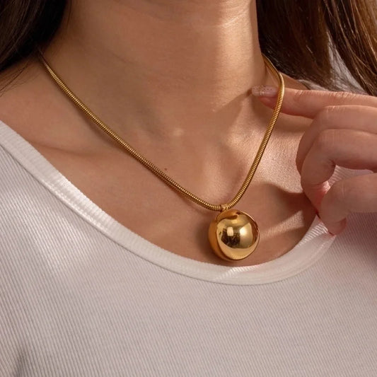 Minimalist Round 304 Stainless Steel Plating Pendant Necklace