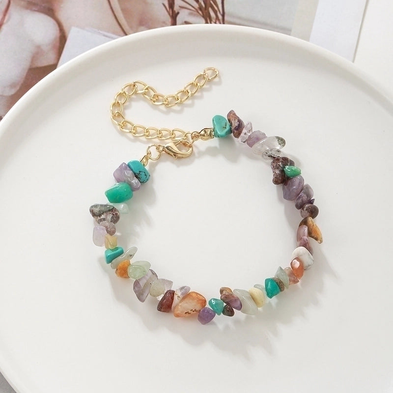 Beach Geometric Natural Stone Turquoise Irregular Bracelets