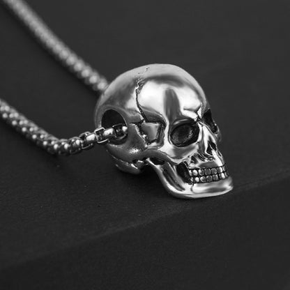 Fashion Skull Titanium Steel Plating Halloween Unisex Pendant Necklace