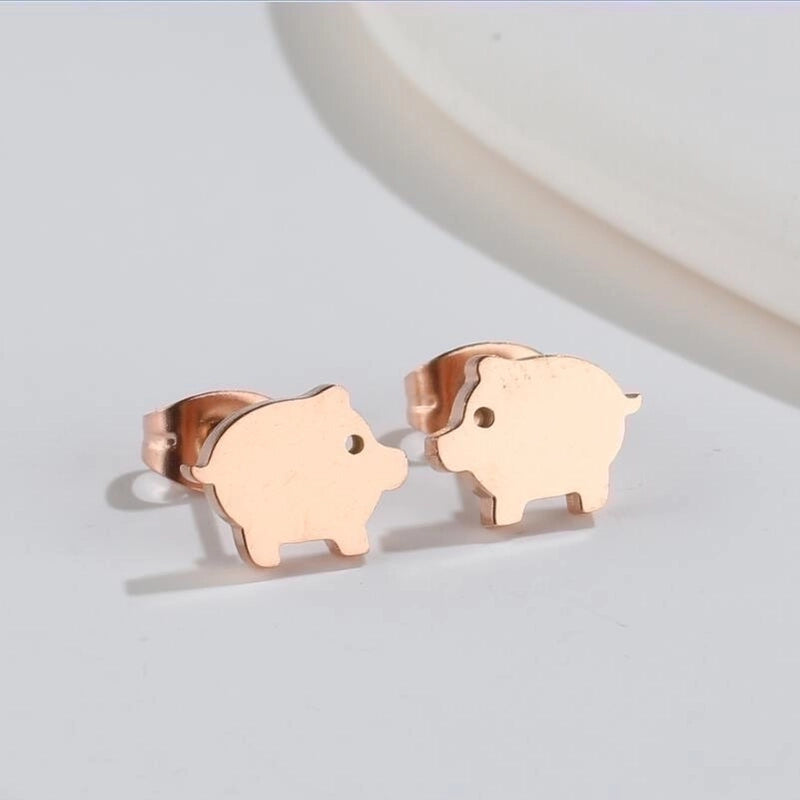 1 Pair Fashion Animal 304 Stainless Steel 18K Gold Plated Ear Studs