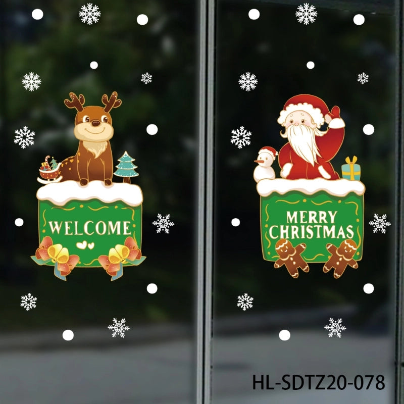 Christmas Nordic Style Christmas Hat Christmas Tree Santa Claus Party Festival Car Window Stickers Static Sticker