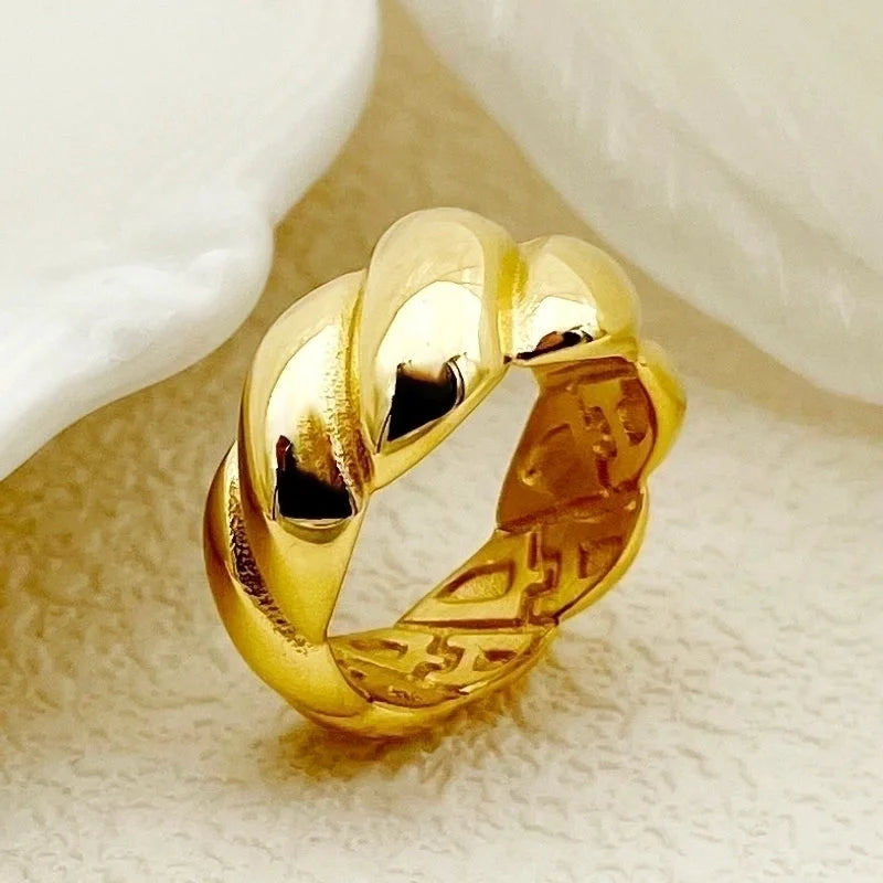 Casual Retro Classic Style Horns Stainless Steel Polishing Plating Gold Plated Rings