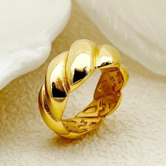 Casual Retro Classic Style Horns Stainless Steel Polishing Plating Gold Plated Rings