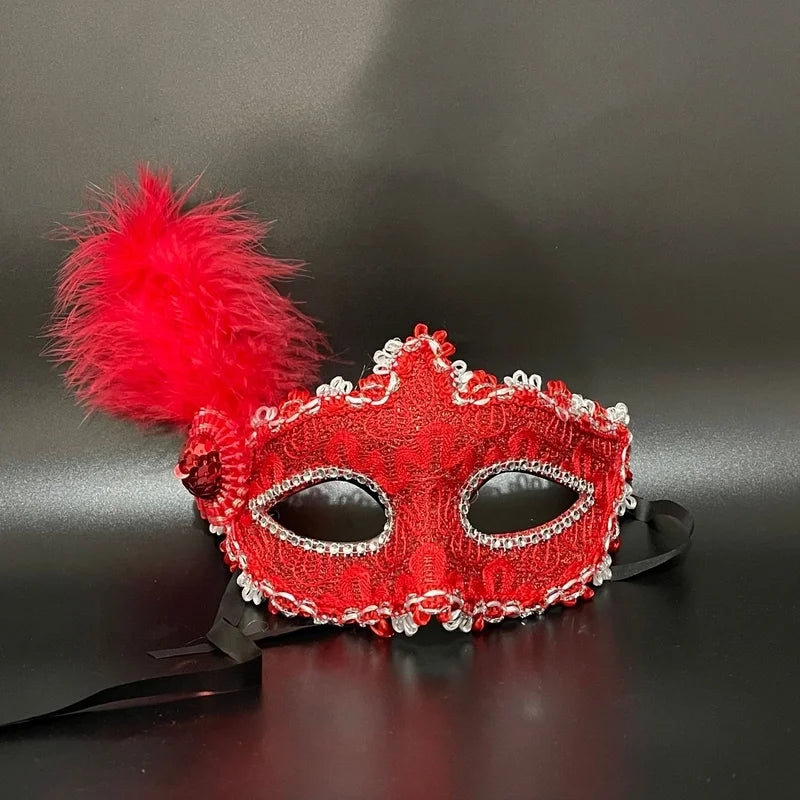 Christmas Mardi Gras Cute Feather Plastic Holiday Party Selfie Party Mask Party Supplies Party Accessories 1 Piece