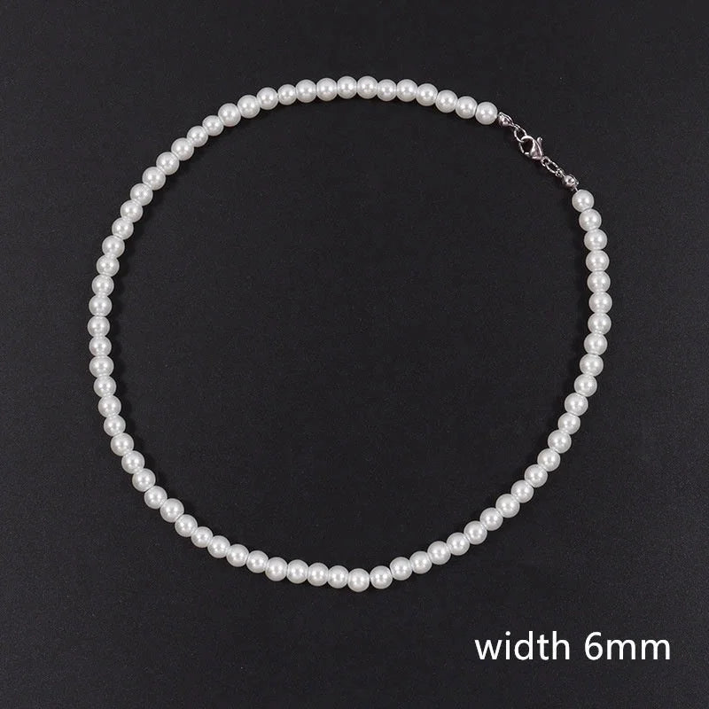 Elegant Geometric Imitation Pearl Beaded Unisex Necklace