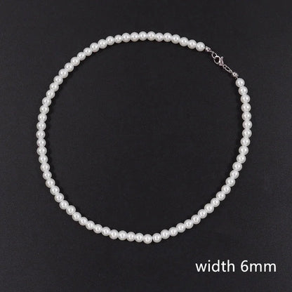 Elegant Geometric Imitation Pearl Beaded Unisex Necklace