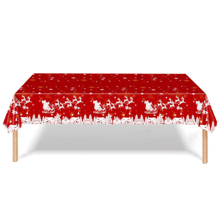 3 Pieces Christmas Tablecloth Holiday Party Tablecloth Christmas Tree Tablecloth Red And Green Christmas Theme Tablecloth Table Cover