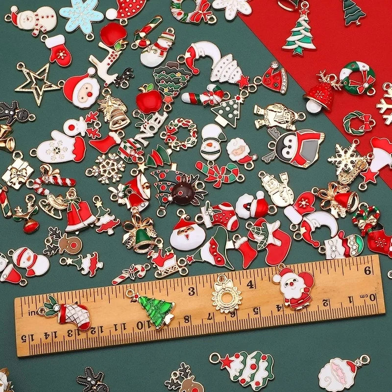 1 Piece Alloy Christmas Tree Santa Claus Christmas Socks Pendant Jewelry Accessories