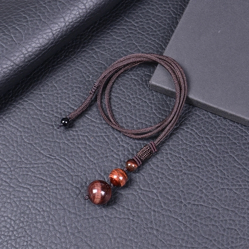 Minimalist Printing Natural Stone Pendant Necklace