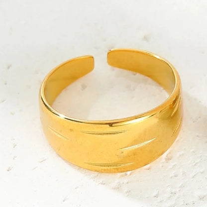 Casual Roman Style Solid Color 304 Stainless Steel Open Rings