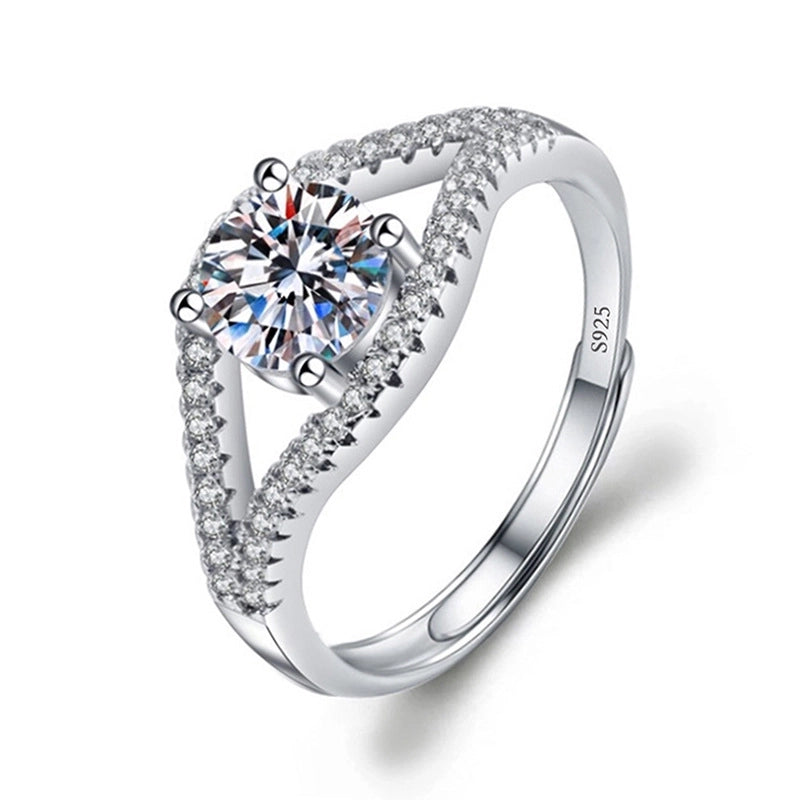 Copper Minimalist Classic Style Inlay Solid Color Zircon Rings