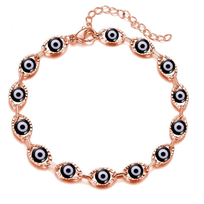 Retro Devil's Eye Copper Plating Unisex Bracelets Anklet Necklace
