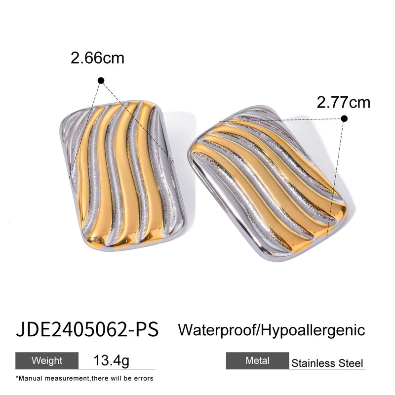 1 Pair Elegant Minimalist Classic Style Geometric Mixed Color Plating 304 Stainless Steel Ear Studs