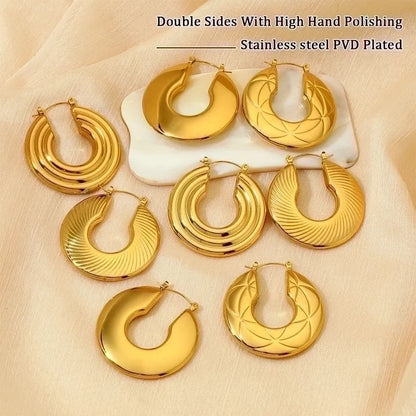 1 Pair Modern Style Minimalist Classic Style U Shape Plating 304 Stainless Steel 16K Gold Plated White Gold Plated Gold Plated Earrings