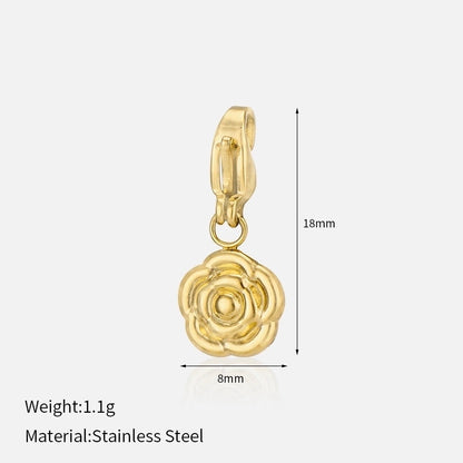 Casual Minimalist Heart Shape Flower 304 Stainless Steel Artificial Rhinestones Zircon 18K Gold Plated Polishing Inlay Bracelets Necklace