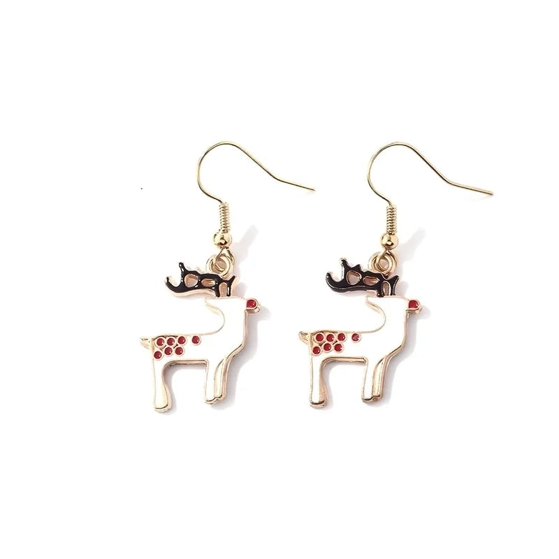 1 Pair Casual Cute Sweet Christmas Tree Santa Claus Christmas Socks Plating 304 Stainless Steel K Gold Plated Drop Earrings