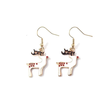 1 Pair Casual Cute Sweet Christmas Tree Santa Claus Christmas Socks Plating 304 Stainless Steel K Gold Plated Drop Earrings