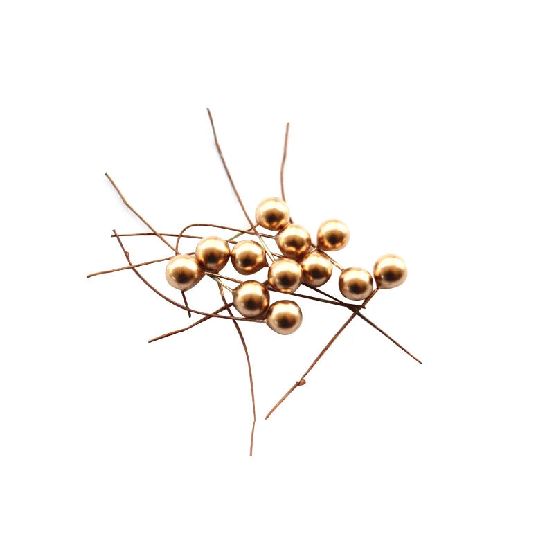 100 Pieces 10mm Metallic Color Berries Christmas Gift Accessories Berries Diy Craft Plant Berries Ornaments