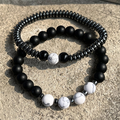 Casual Punk Cool Style Leaf Skull Pu Leather Alloy Halloween Men's Bracelets