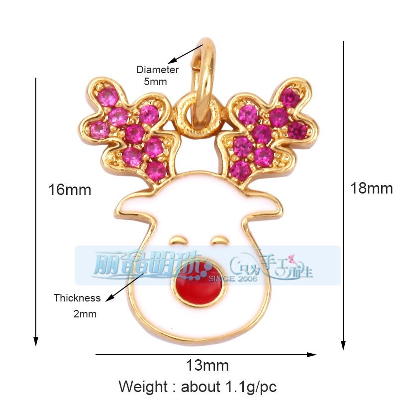 1 Piece Copper Geometric Heart Shape Snowflake Pendant Jewelry Accessories