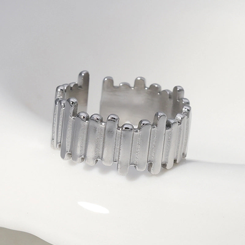 Fashion Solid Color 304 Stainless Steel 18K Gold Plated Plating Stainless Steel Rings